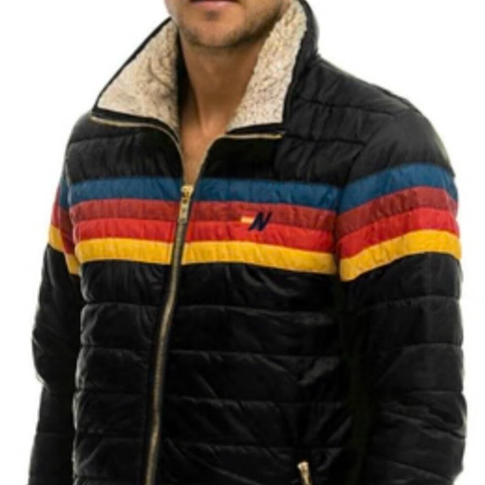 Aviator Nation 4 STRIPED JACKET NAVY MEN'S SZ M